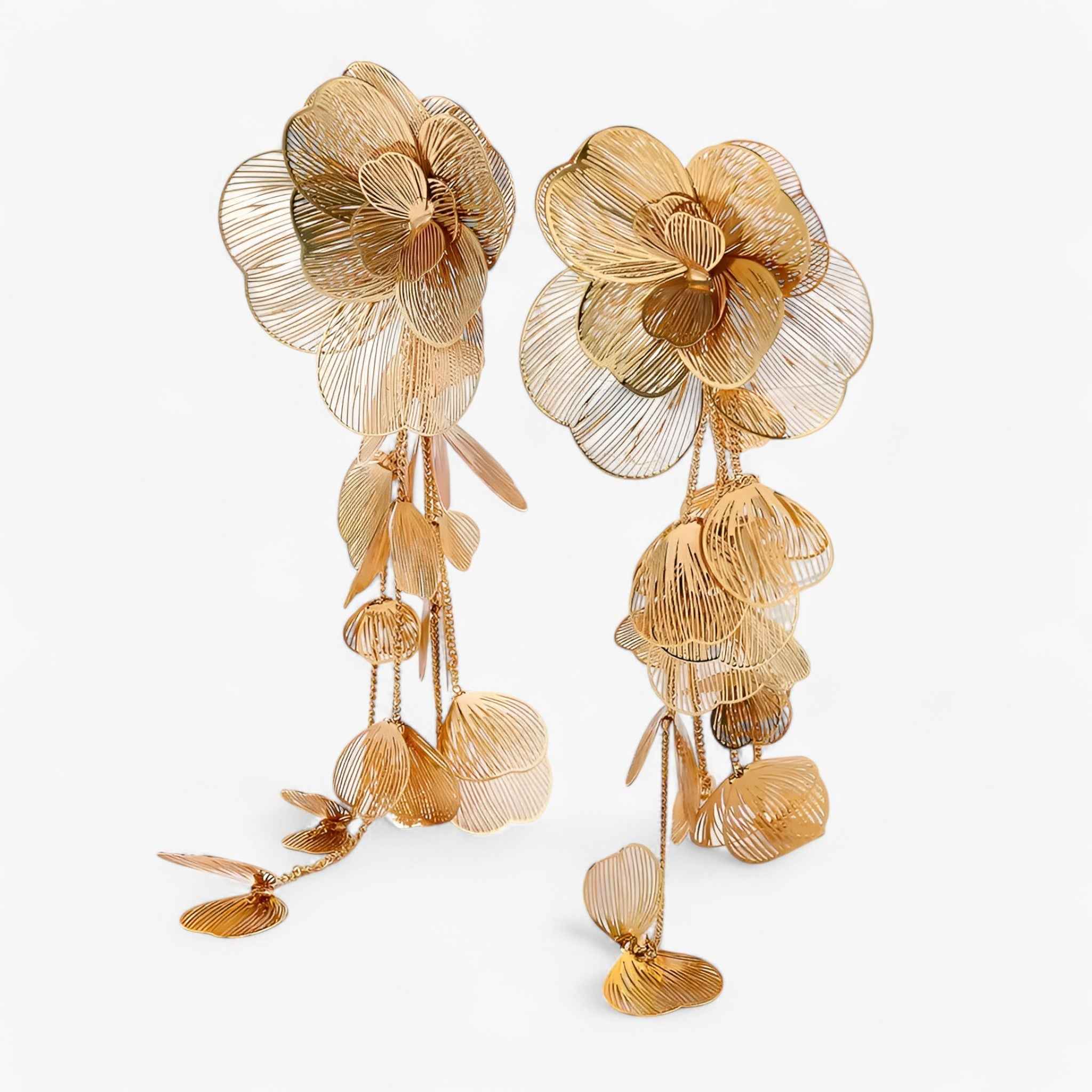 Jewelry : Hangende Oorbellen Vintage Bloem Uniek, Goud 18K met Gekleurde Edelstenen in van Pantinoshop