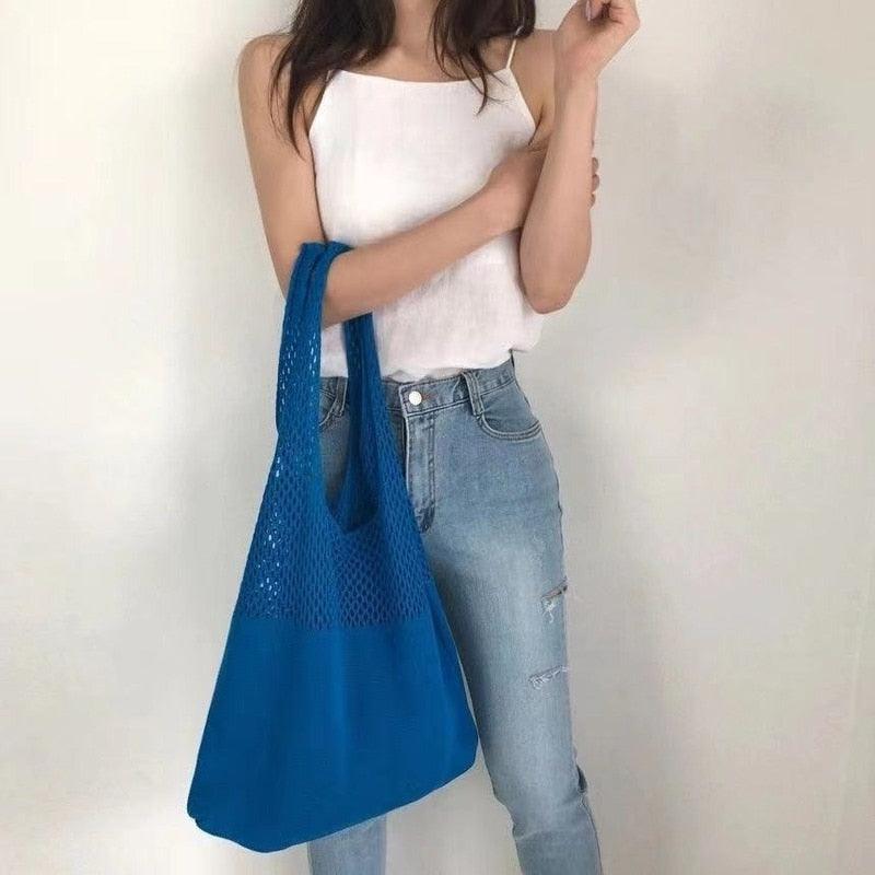 Dress : Zomer Schoudertas - Groen in Blauw van Pantino