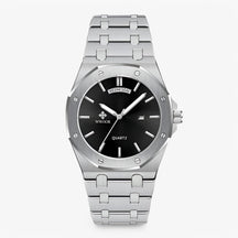 watches : Horloge Zwart Wit - Luxe Sporthorloge van Roestvrij Staal in zwart wit van Pantino