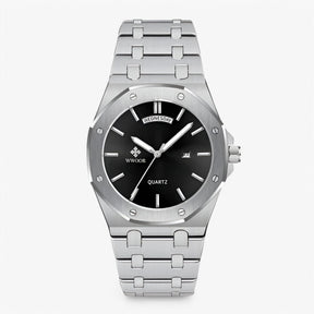 watches : Horloge Zwart Wit - Luxe Sporthorloge van Roestvrij Staal in zwart wit van Pantino