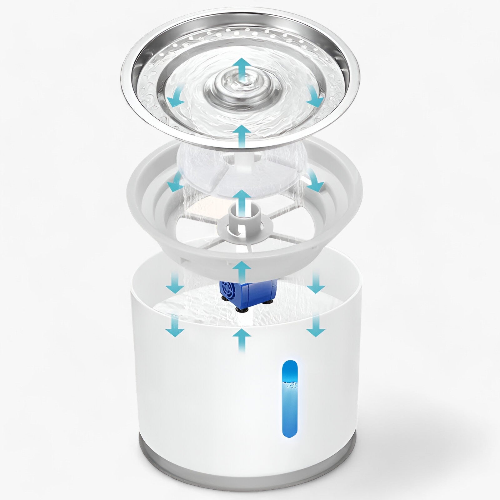 pets : Automatische Waterdispenser - Gefilterd Vers Water voor Huisdieren - Blauw Zonder Sensor in van Pantino
