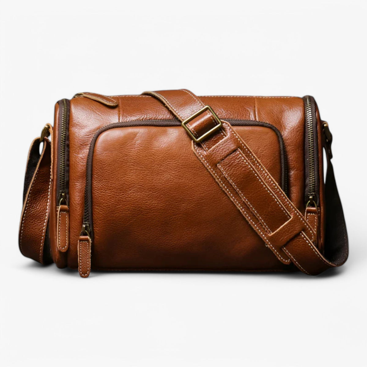 bags : Vintage Schoudertas - Elegant en Multifunctioneel - Zwart in Bruin van Pantino