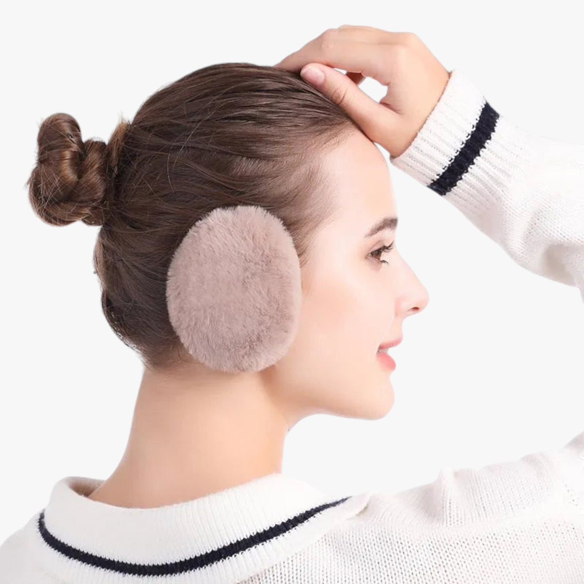 Ear Muffs : Fleece Oorbeschermers Zonder Band - Ultieme Winterwarmte - Zwart-Klein in van Pantino