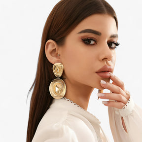 Earrings : Oorbellen Goud - Vintage Cowboyhoed - Trendy Feestaccessoires in van Pantino
