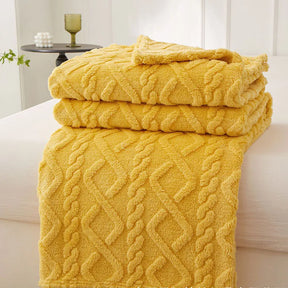 home & garden : FleeceBlanket - Warme Deken van Reistextiel Fleece - Grijs in Geel (Uitverkocht) van Pantino