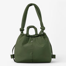 bags : Handtas Roze Puffer - Trendy Dames Schoudertas van Nylon in Groen van Pantino