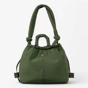 bags : Handtas Roze Puffer - Trendy Dames Schoudertas van Nylon in Groen van Pantino