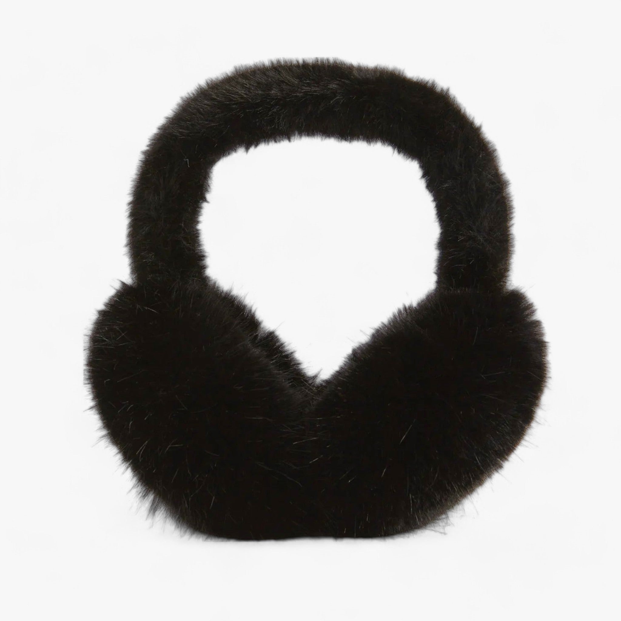 Earmuffs : Nepvachten in Kunstbont - Gezellige Winterwarmte - Zwart Wit in Zwart Lang Haar van Pantino