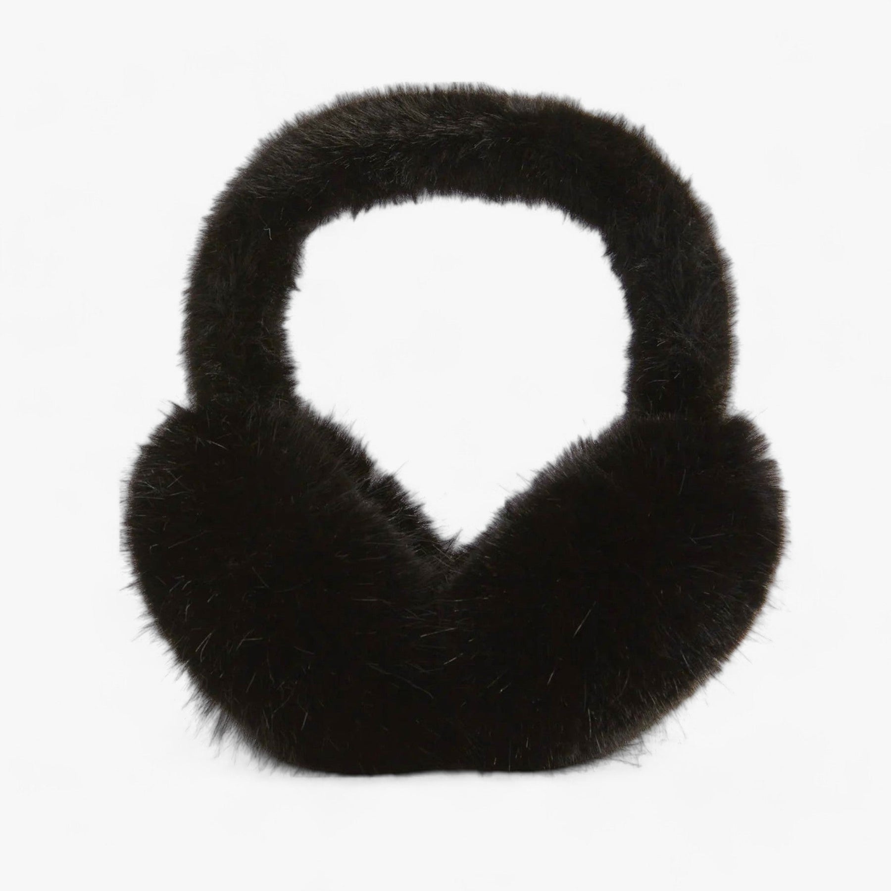 Earmuffs : Nepvachten in Kunstbont - Gezellige Winterwarmte - Zwart Wit in Zwart Lang Haar van Pantino