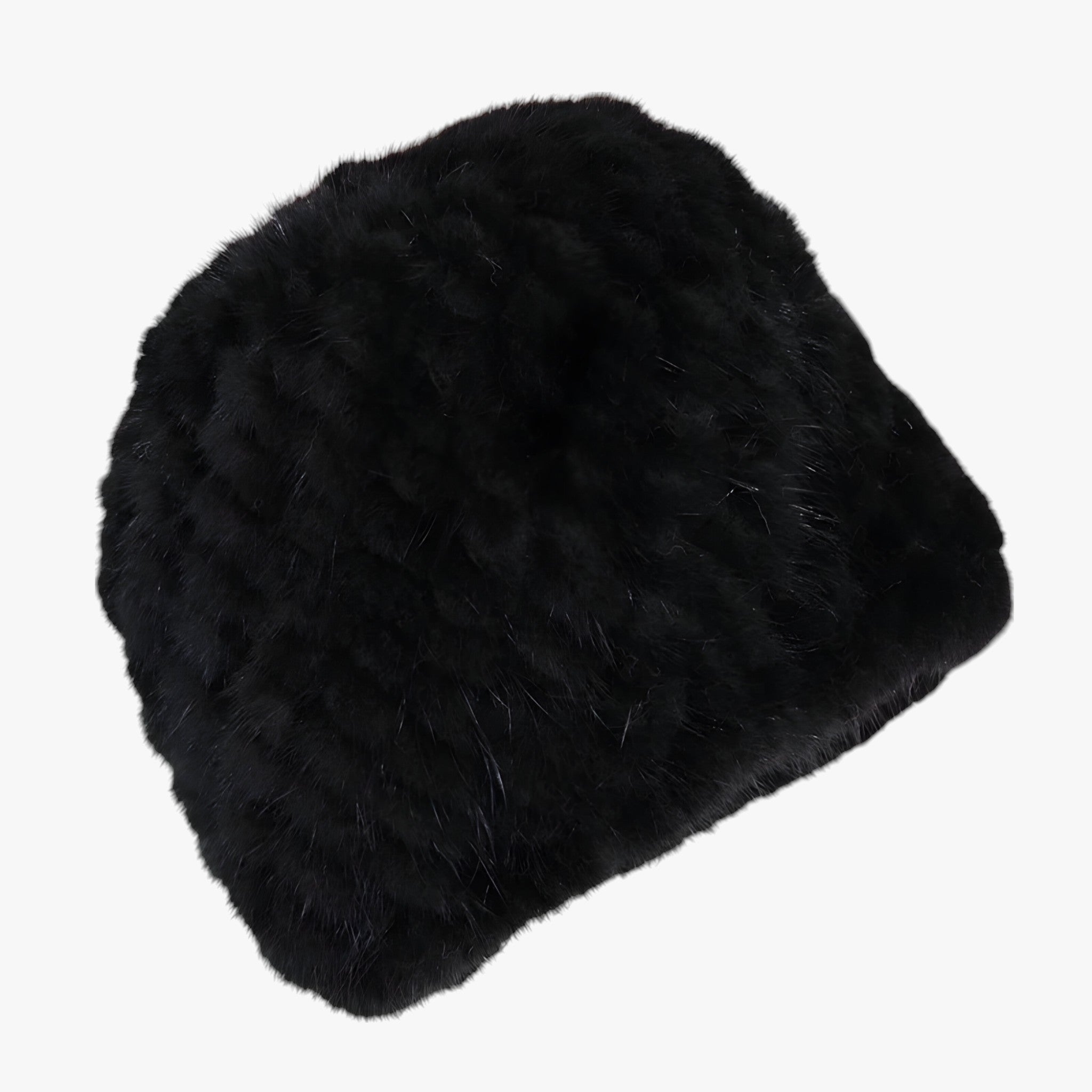 Hat : Muts Bruin Zwart - Luxe Mink Bont - Winterse Warmte & Elegantie in zwart Goede elasticiteit van Pantino