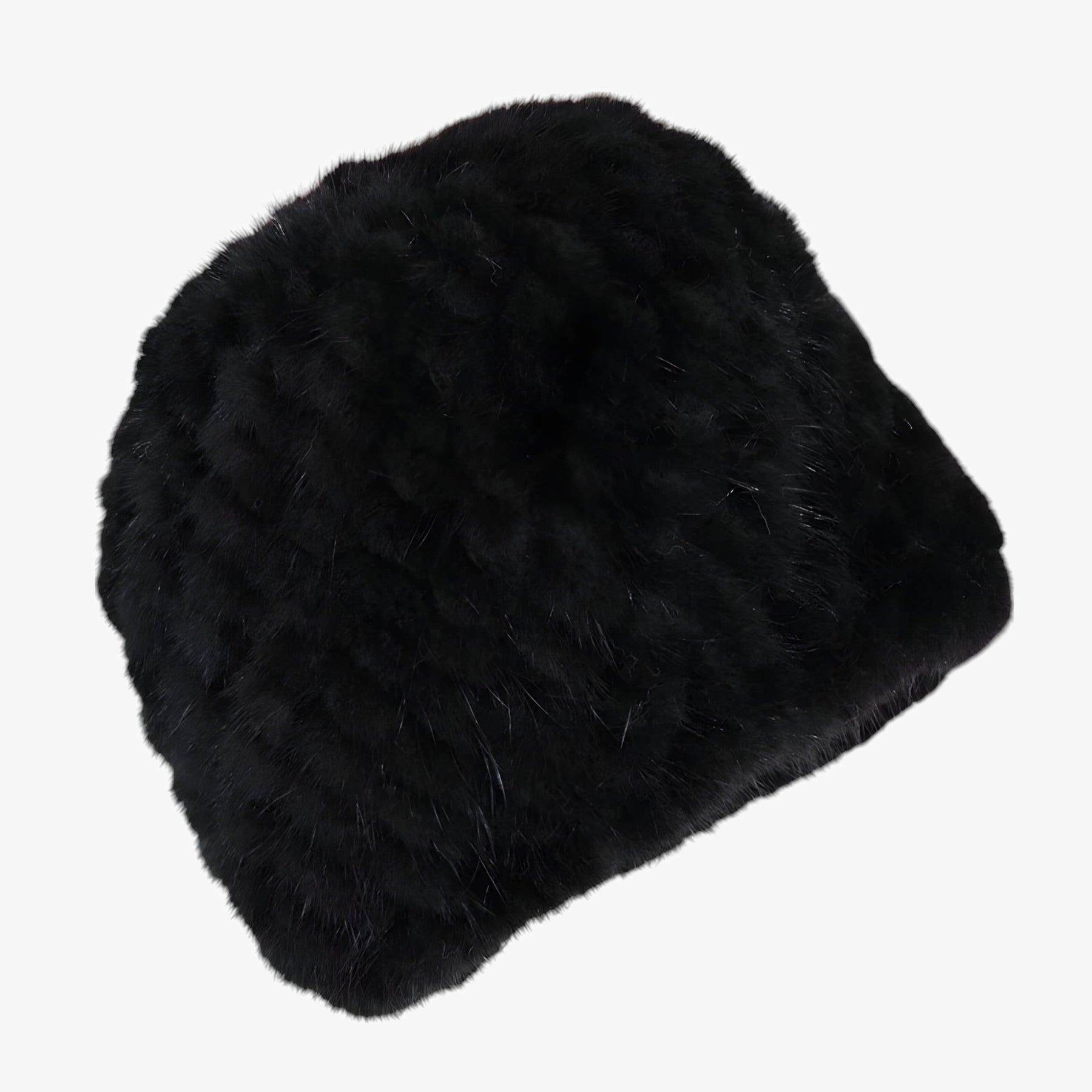 Hat : Muts Bruin Zwart - Luxe Mink Bont - Winterse Warmte & Elegantie in zwart Goede elasticiteit van Pantino