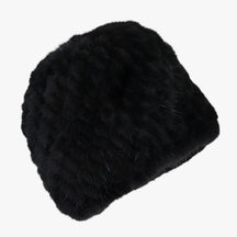 Hat : Muts Bruin Zwart - Luxe Mink Bont - Winterse Warmte & Elegantie in zwart Goede elasticiteit van Pantino