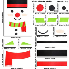 home & garden : Kerstviltstickers voor Deuren en Ramen - Feestelijke Decoratie voor Thuis in Sneeuwpop met sjaal van Pantino