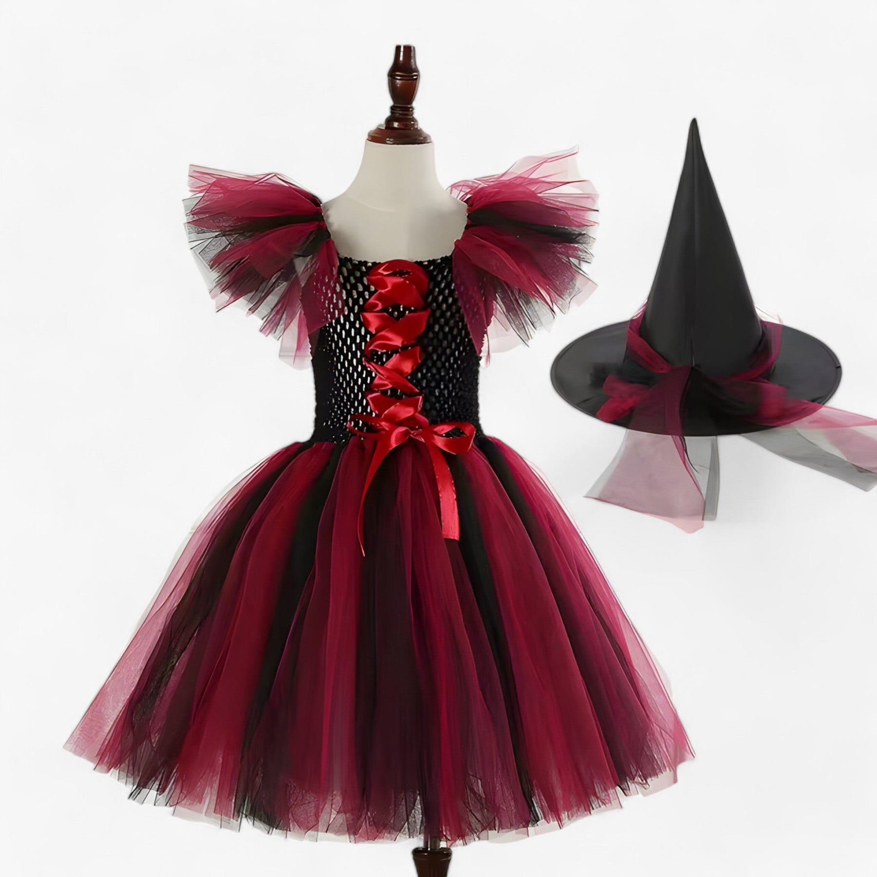 Costume Set : Tutu Jurk en Accessoires voor Halloween en Carnaval in Heksstijl 5 van Pantino