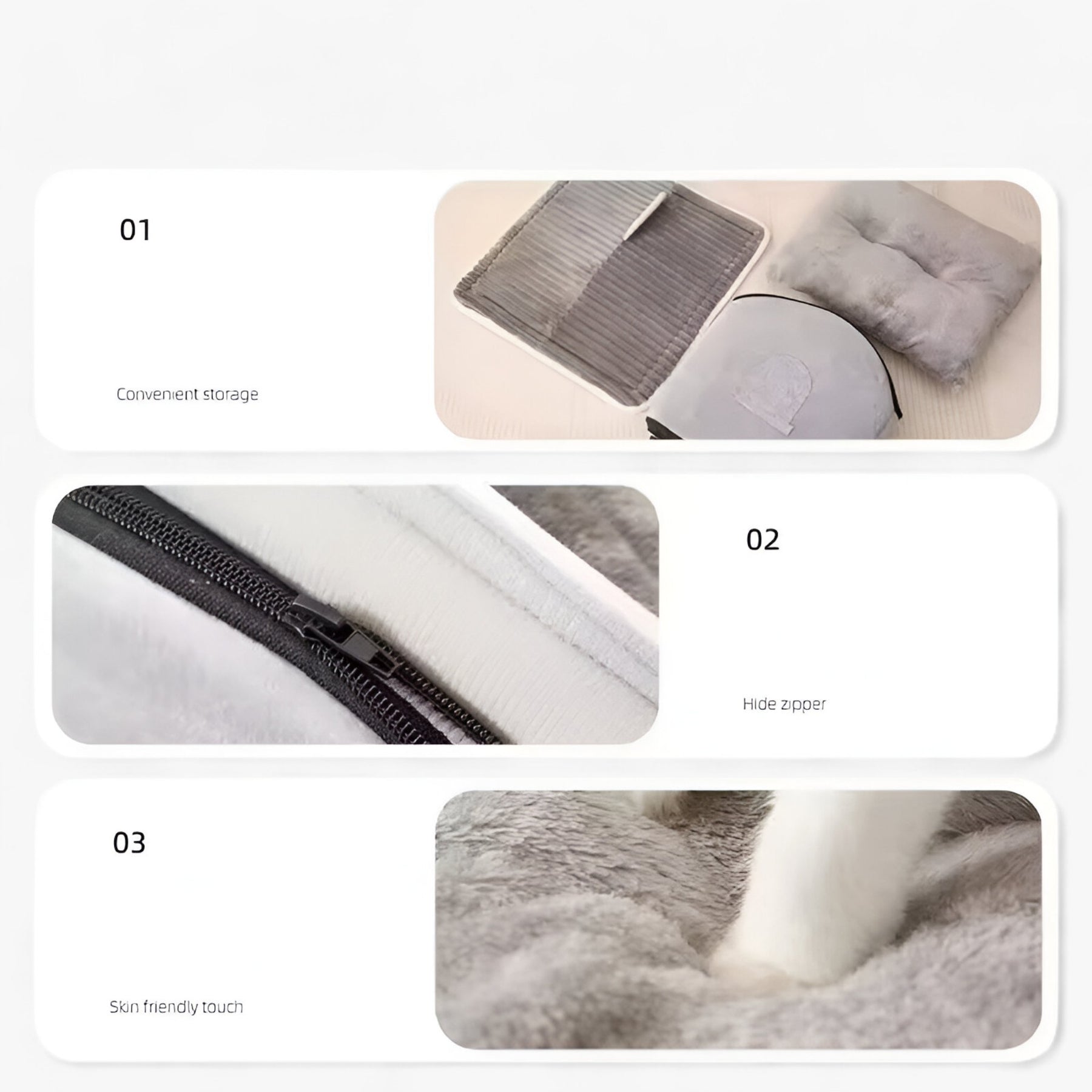 pets : Opvouwbaar Kattenhuis - Knus, Warm en Wasbaar Nest - Grijs in van Pantino