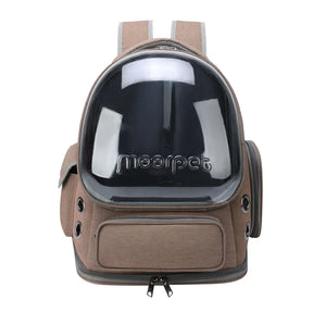 pets : Transparante Ademende Kattendraagtas voor Reis in Kaki 34x27x42cm van Pantino