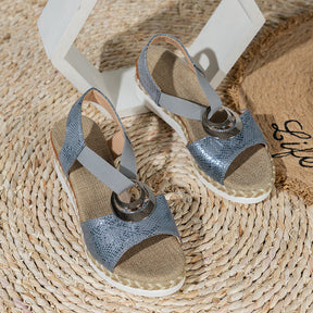 Wedge Espadrille Sandals : Zomerespadrilles met Sleehak Dames - Zwart in van Pantino