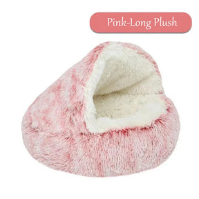 pets : Knus Comfort - Warm Kattennest voor Winterdagen in Roze Lange Pluche van Pantino