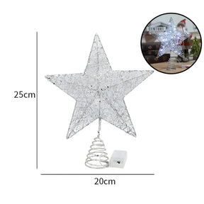 home & garden : Sterrenachtige Elegant - Bovenste Ster Ornamenten Kerstlicht - Verlicht Uw Eindejaarsfeest in 20cm Zilver van Pantino