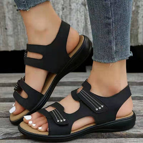 Sandals : Orthopedische Sandalen Dames Wit - Comfortabele Ergonomische Zomer Sandalen in Zwart van Pantino