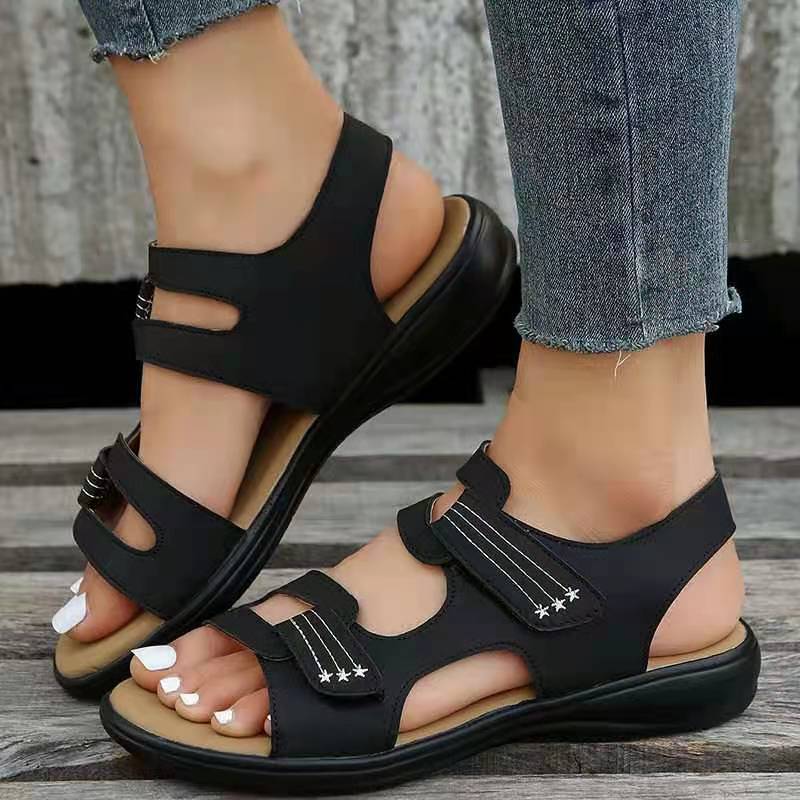 Sandals : Orthopedische Sandalen Dames Wit - Comfortabele Ergonomische Zomer Sandalen in Zwart van Pantino