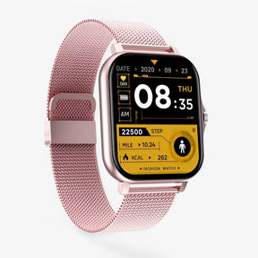 watches : Smartwatch Heren Goud - Slanke en Stijlvolle in Roze van Pantino