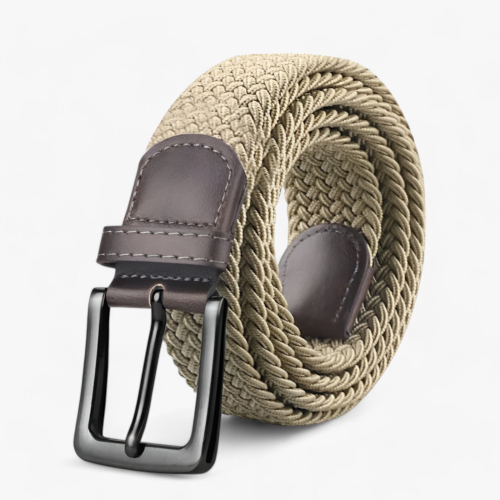 Belt : Canvas Riem - Elegant en Comfortabel voor Elke Outfit - Mat Zwart in khaki van Pantino