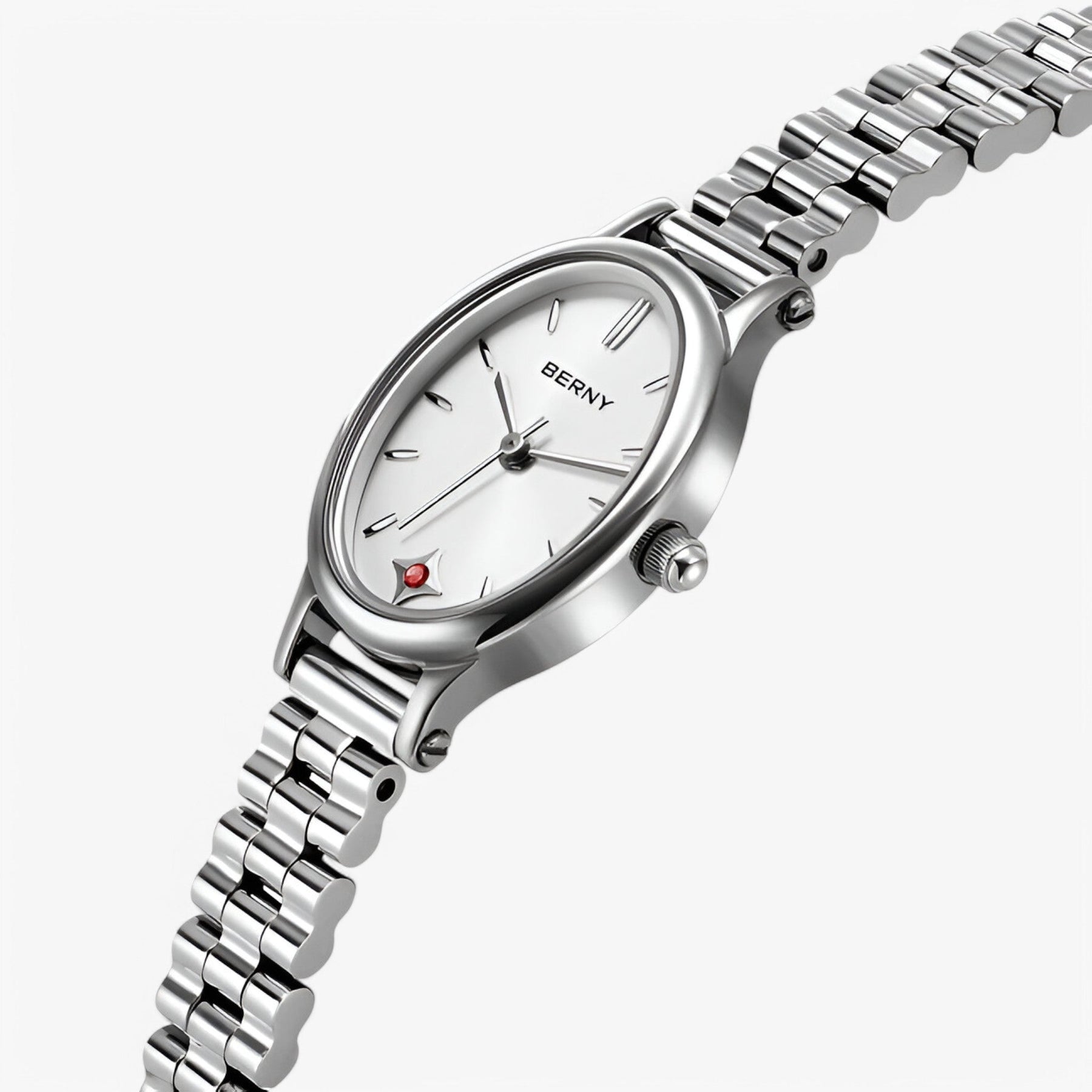Watch : Minimalistische Ovalen Armbandhorloge Dames - Zwart in van Pantino