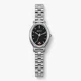 Montre bracelet ovale minimaliste pour femmes - Noir