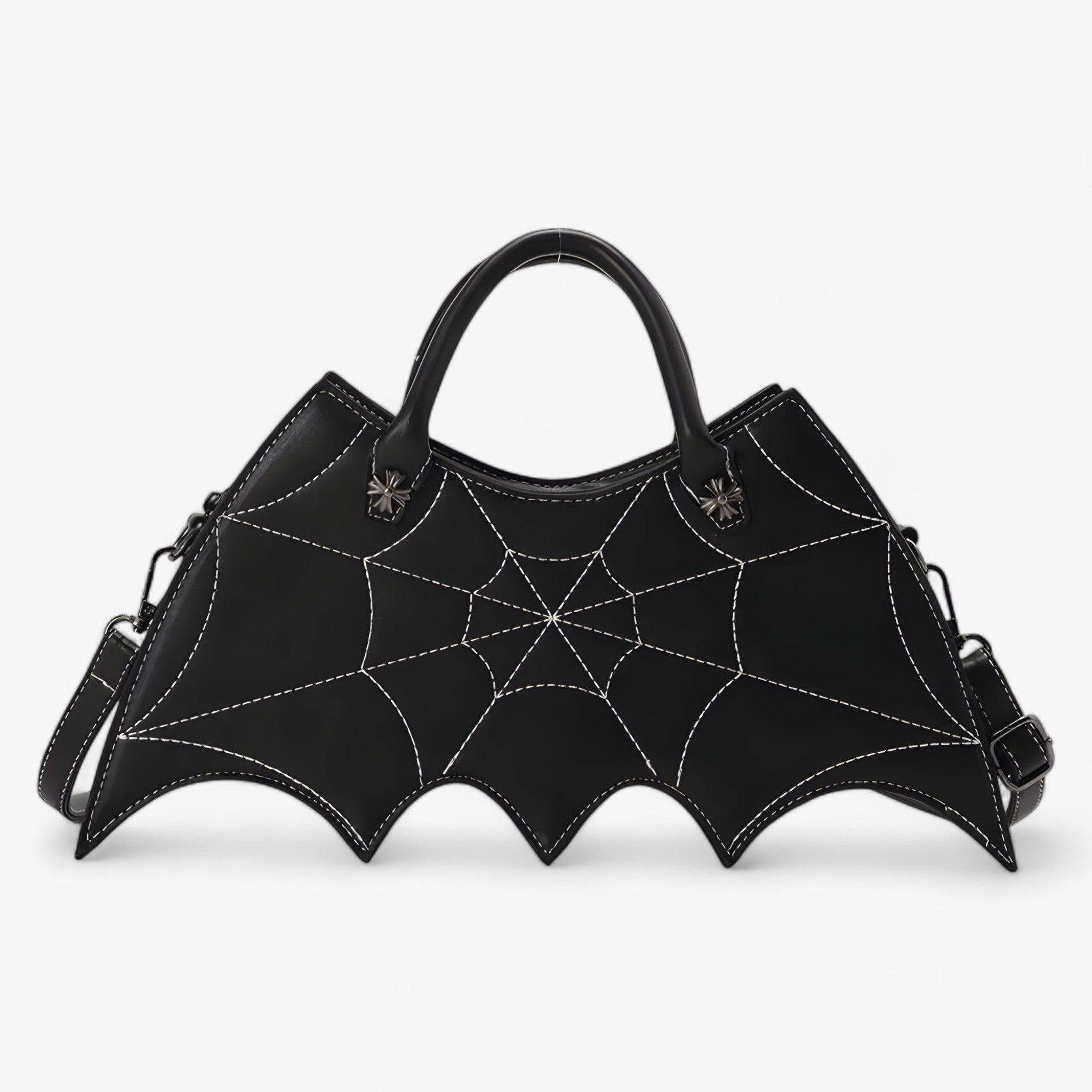 bags : Schoudertas Roze - Spider Web - Trendy en Gedurfd voor Halloween in Zwart 34x7x20cm van Pantino