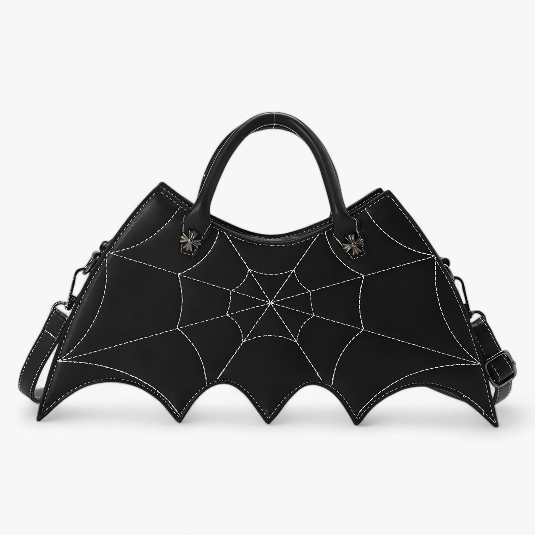 bags : Schoudertas Roze - Spider Web - Trendy en Gedurfd voor Halloween in Zwart 34x7x20cm van Pantino