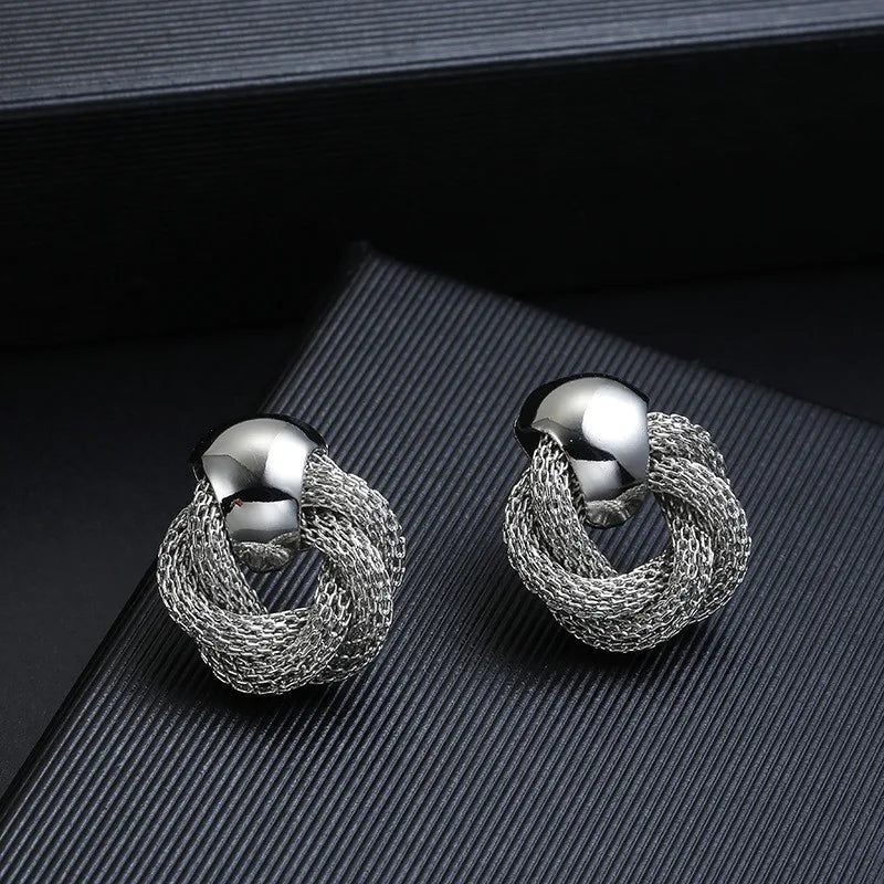 Earrings : Oorbellen Goud - Vintage Gedraaide - Elegante Feestjuwelen in Zilver van Pantino