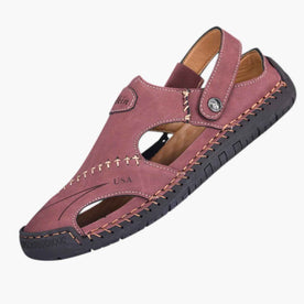 men's sandals : Zomersandalen voor heren - Ademend leer en antislipzool voor een vleugje stijl in van Pantinoshop