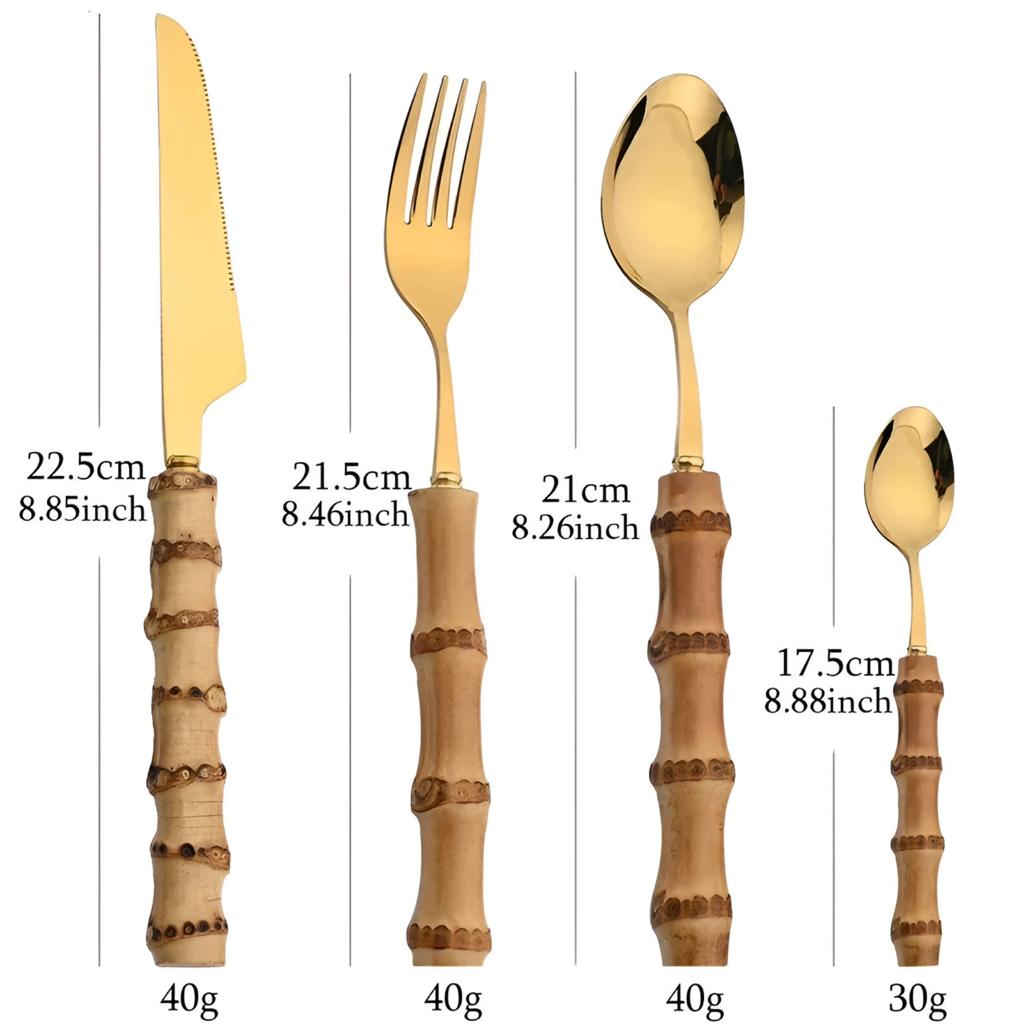 home & garden : BambooCraft - Bamboe Bestekset - Goud 24Stuks in van Pantino
