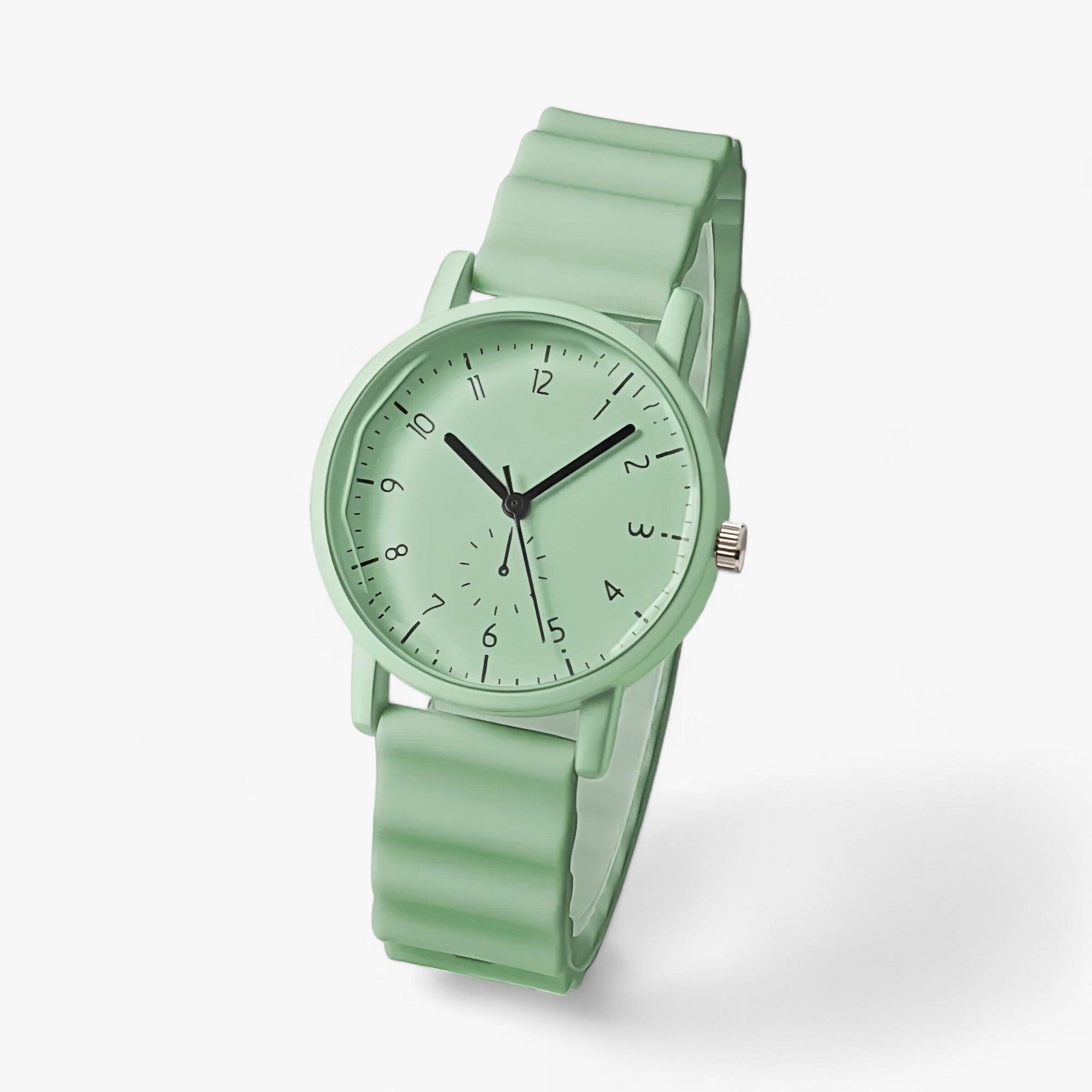 watches : Gelé Horloge Dames - Elegante Siliconenarmband Perfect voor Golf - Beige in Groen van Pantino