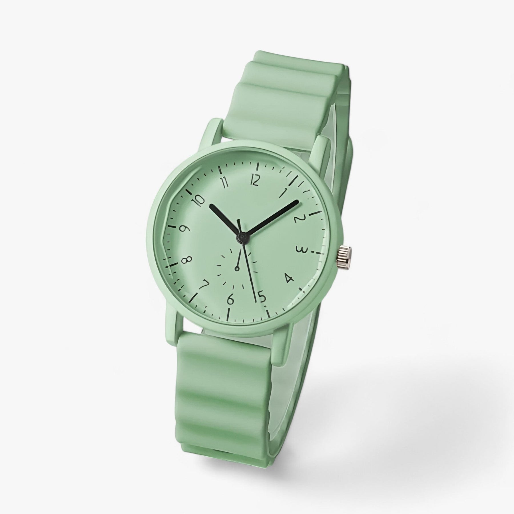 watches : Gelé Horloge Dames - Elegante Siliconenarmband Perfect voor Golf - Beige in Groen van Pantino
