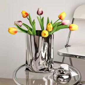 home & garden : Elegante Silberne Reflektierende Vase in van Pantino