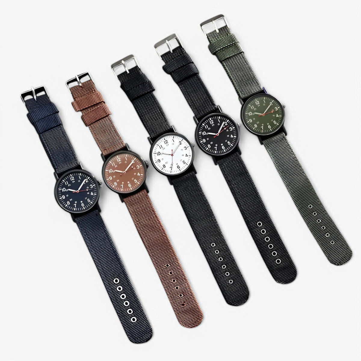 watches : Horloge Zwart - Nylon Sport Militair in van Pantino