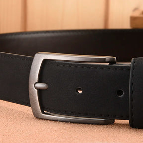 Belt : Riem Heren Zwart - Luxe Suède - Verfijnd, Duurzaam, Stijlvol in van Pantino