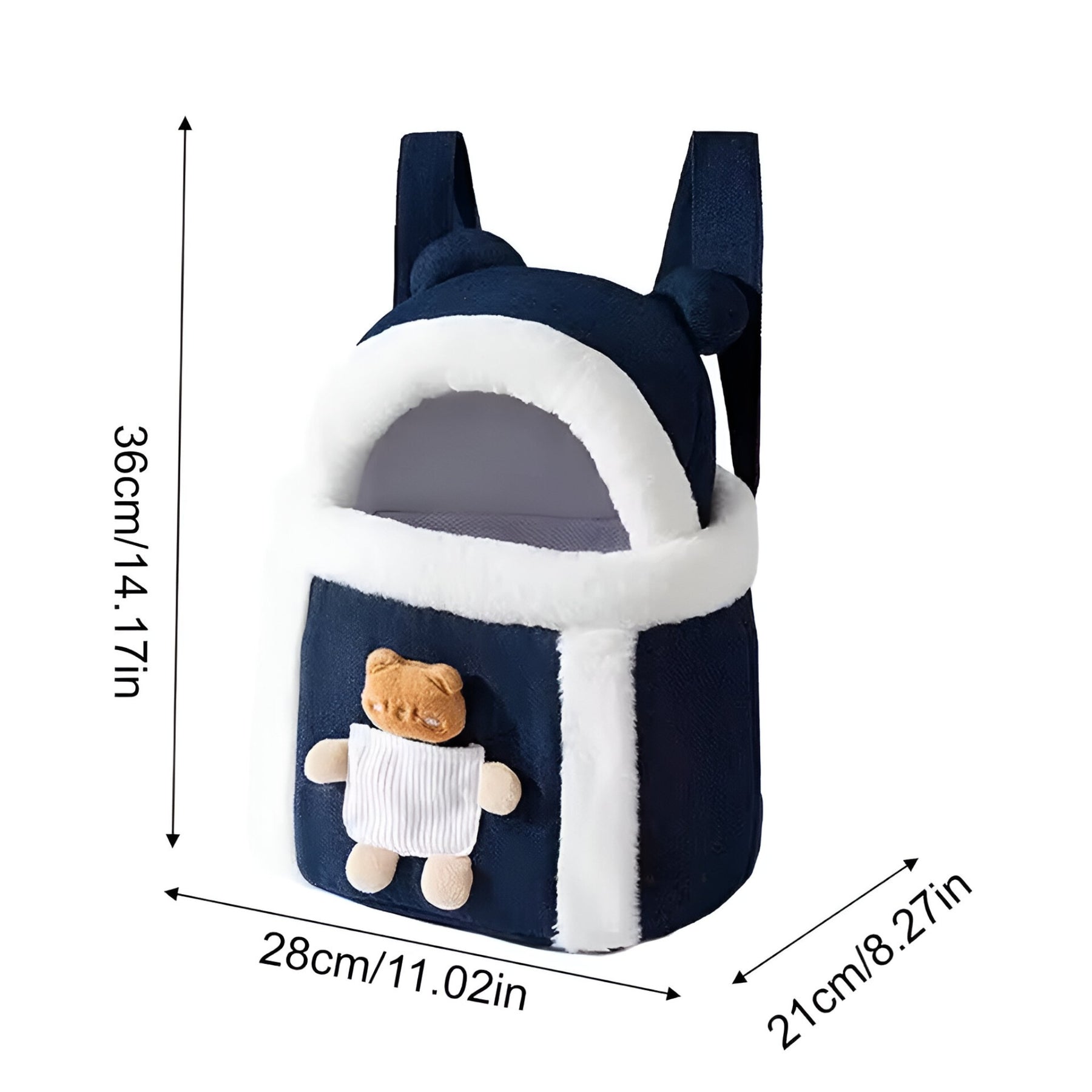 pets : Warme Pluche Kattendraagtas - Comfortabel en Veilig voor Onderweg - Blauw in van Pantino