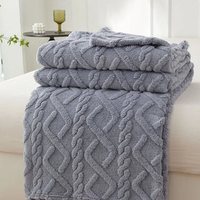 home & garden : FleeceBlanket - Warme Deken van Reistextiel Fleece - Grijs in Grijs van Pantino