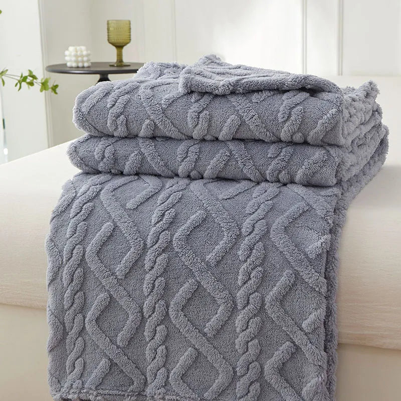 home & garden : FleeceBlanket - Warme Deken van Reistextiel Fleece - Grijs in Grijs van Pantino