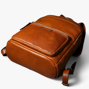 bags : Rugzak Bruin - Diogo Luxe Leren Laptoprugzak - Stijlvol en Ruim in van Pantino