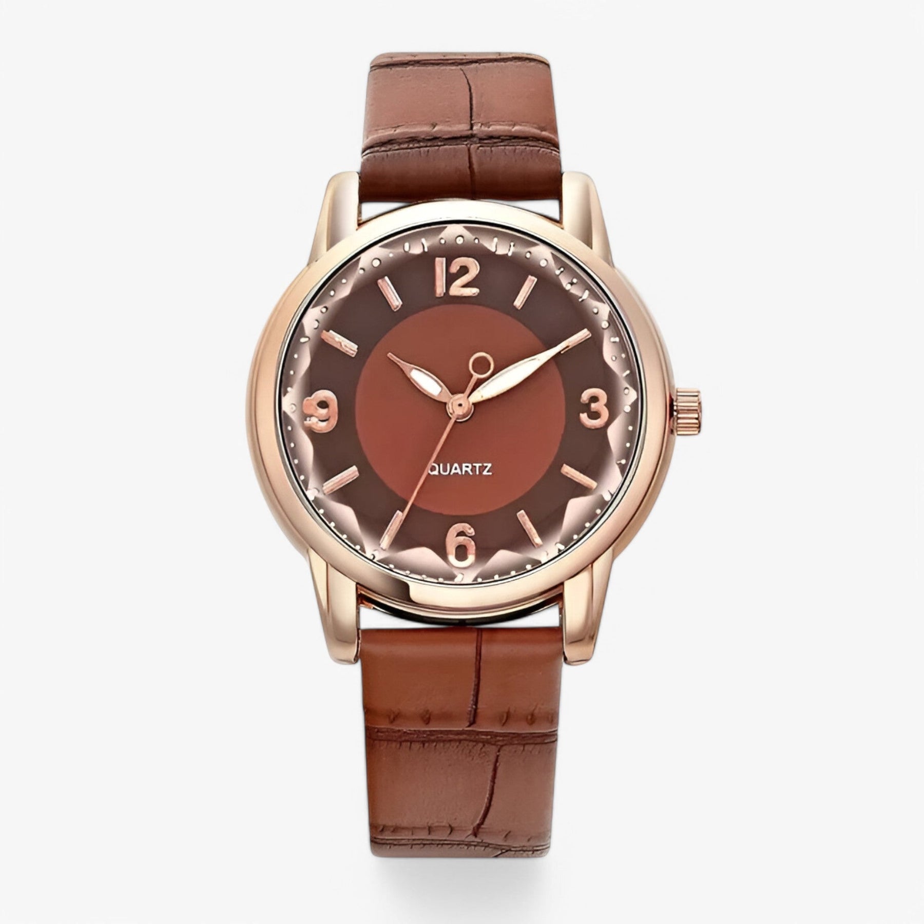 Watch : Elegant Design Luxe Quartz Dameshorloge - Lichtpaars in Bruin van Pantino