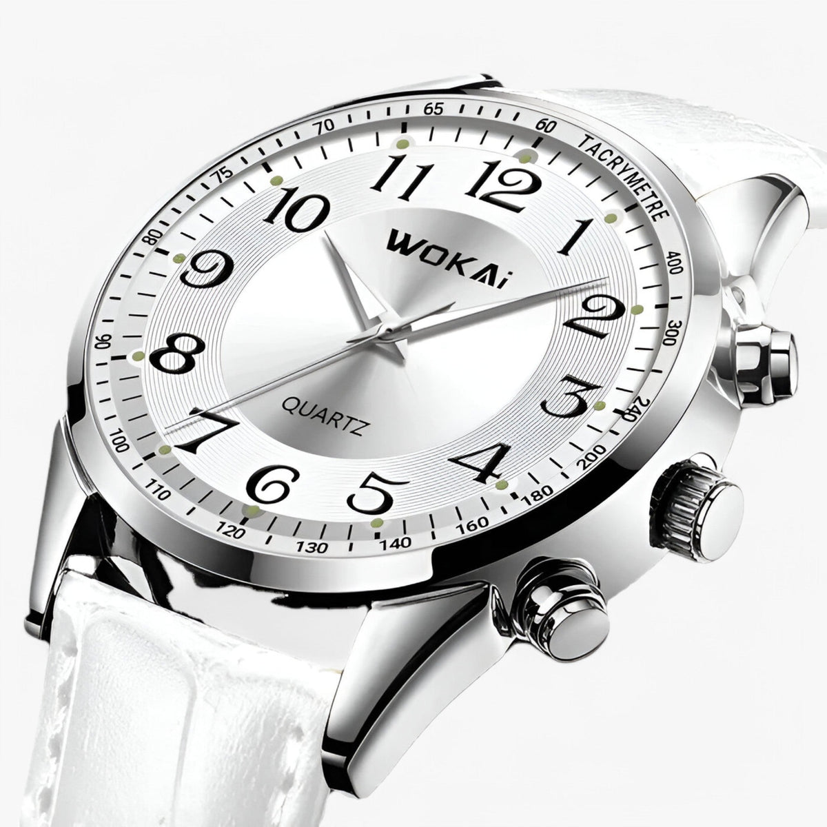watches : Horloge Heren Licht Wit - Casual Leren Sporthorloge in van Pantino