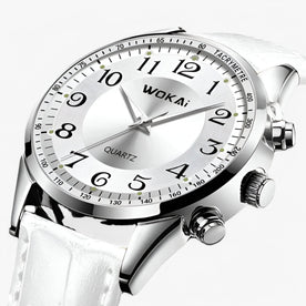 men's watch : Horloge Heren Licht Wit - Casual Leren Sporthorloge in licht wit van Pantinoshop