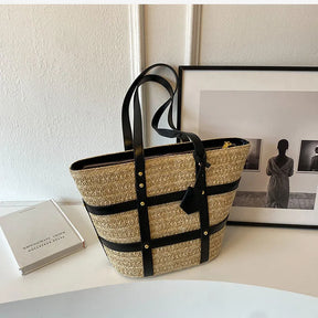 bags : Straw Bag Black - Tas in Black van Pantino