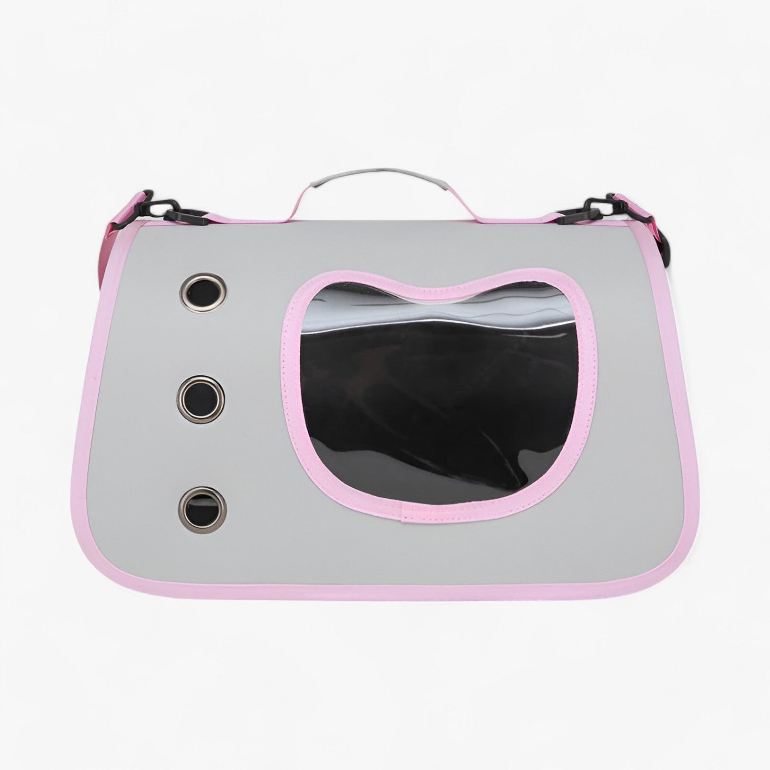 bags : Zoë - Transparante Ademende Katten Reistas in Kat gezicht roze zoals show van Pantino