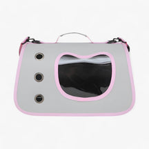 bags : Zoë - Transparante Ademende Katten Reistas in Kat gezicht roze zoals show van Pantino