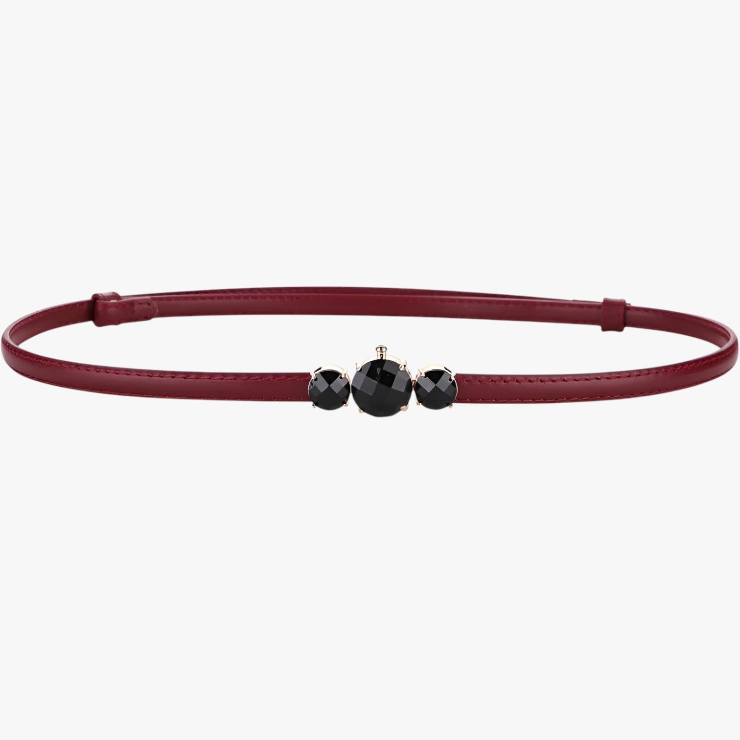 Women's Belt : Slanke riem van echt leer – Verstelbare elegantie voor dames in wijn rood 100 cm van Pantinoshop